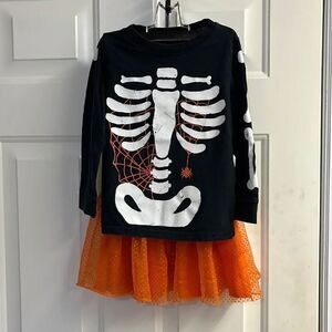 Halloween Skelton and Tutu Party Outfit- 4T